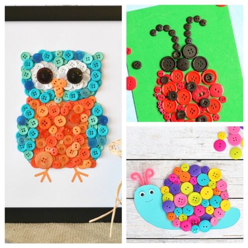 24 Fun Button Crafts for Kids- Easy Crafts for Various Seasons +