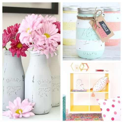 20 Original Ways to Decorate with Chalk Paint- Chalk paint makes it easy to distress furniture and update your decor. Here are 20 original ways to decorate with chalk paint! | chalk paint furniture makeovers, bright decor, summer decor, frugal DIY project, chalk paint DIY project, #DIY #diyProject #chalkyPaint #decor #ACultivatedNest