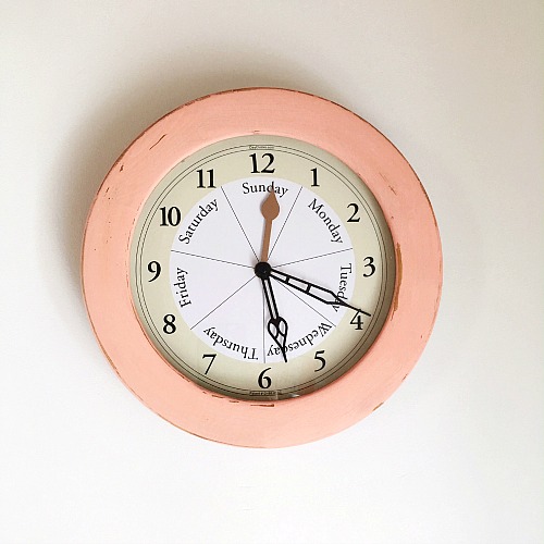 DIY Chalky Paint Clock Makeover