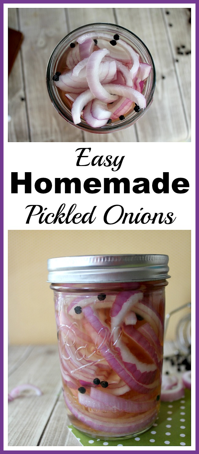 Easy Homemade Pickled Onions- Pickling food at home is a lot easier than you might think. Here's how to make delicious and easy homemade pickled onions! | food, how to pickle onions, pickle your own food, condiments, make your own pickled onions, easy recipe, Mason jar