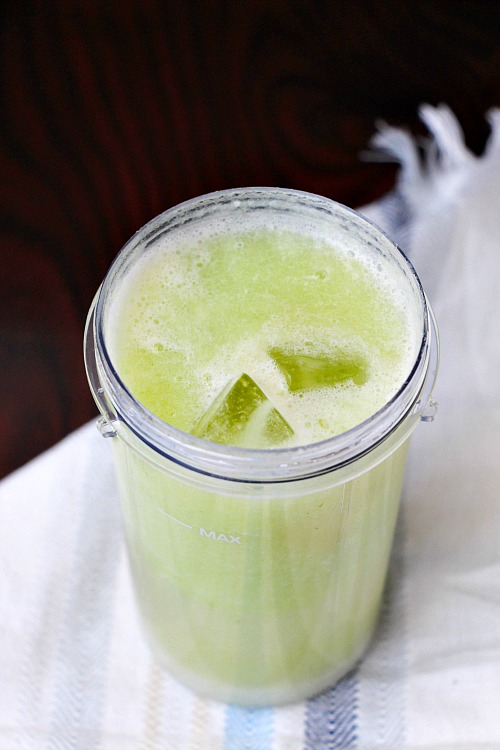 Refreshing Cucumber Lime Smoothie- Need to cool down? This refreshing cucumber lime smoothie can help! It's quick and easy to make, but so cool and delicious! | family friendly, kid-friendly, alcohol free, drink recipe, cold summer drink, smoothie recipe ideas, easy, quick