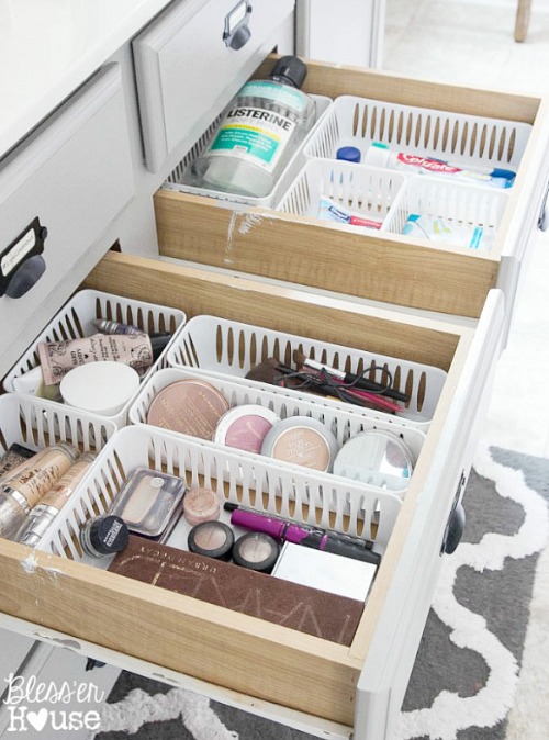 15 Ways to Organize Your Home from the Dollar Store- Here are some handy frugal ways to organize your entire home from the dollar store! Dollar store organizers can be so helpful! | #homeOrganization #organizing #organize #dollarStore #ACultivatedNest  