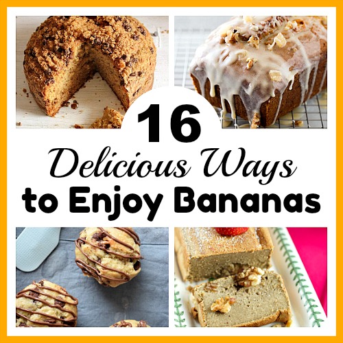 16 Delicious Ways to Enjoy Bananas- Don't throw out your bananas when they get old. Instead, use them in one of these delicious ways to enjoy bananas! There are so many tasty banana desserts! | #recipe #dessertRecipe #dessert #food #ACultivatedNest