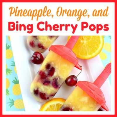 Pineapple, Orange, and Bing Cherry Pops