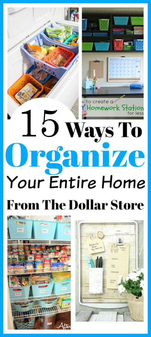 15 Ways To Organize Your Entire Home From The Dollar Store- Here are some handy frugal ways to organize your entire home from the dollar store! Dollar store organizers can be so helpful! | #homeOrganization #organizing #organize #dollarStore #ACultivatedNest  
