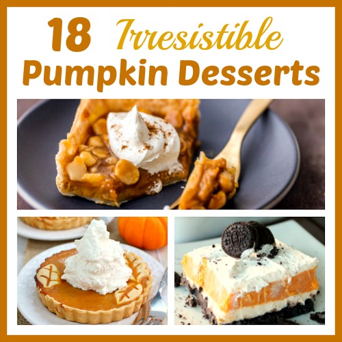 18 Completely Irresistible Pumpkin Desserts- Yummy Fall Recipes