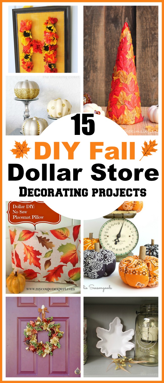 15 DIY Fall Dollar Store Home Decor Projects- Add a little autumn warmth to your table, front door or porch with these beautiful DIY fall dollar store home decor projects! | Dollar store crafts, DIY home decor projects, fall crafts, fall home decorating projects, decorating on a budget #crafts #DIY #diyProjects #fallDecor #ACultivatedNest