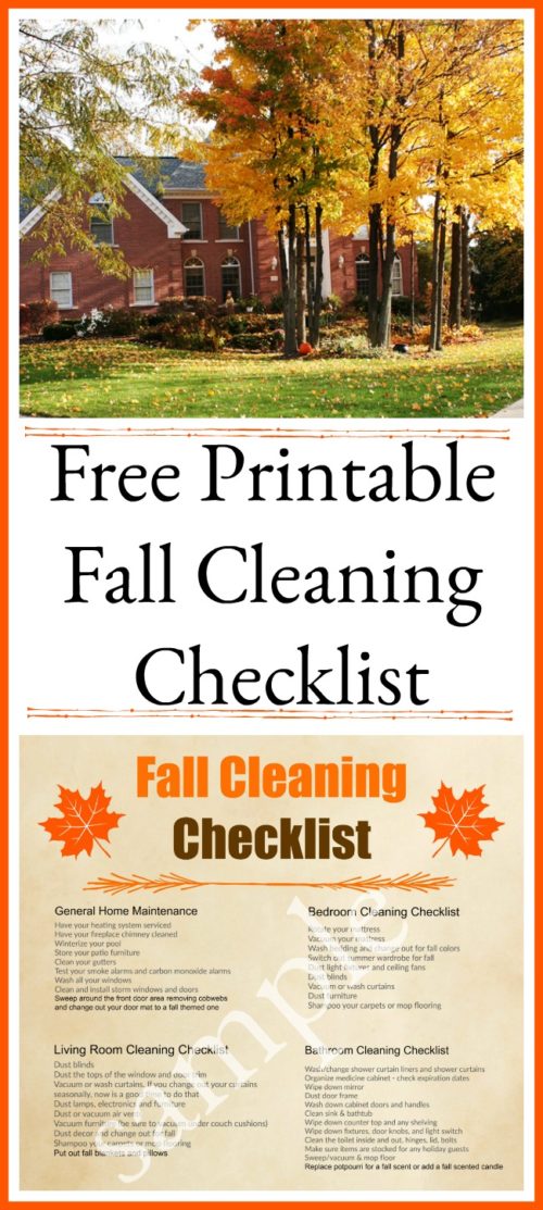 Fall Cleaning Checklist & Free Printable Cleaning Schedule