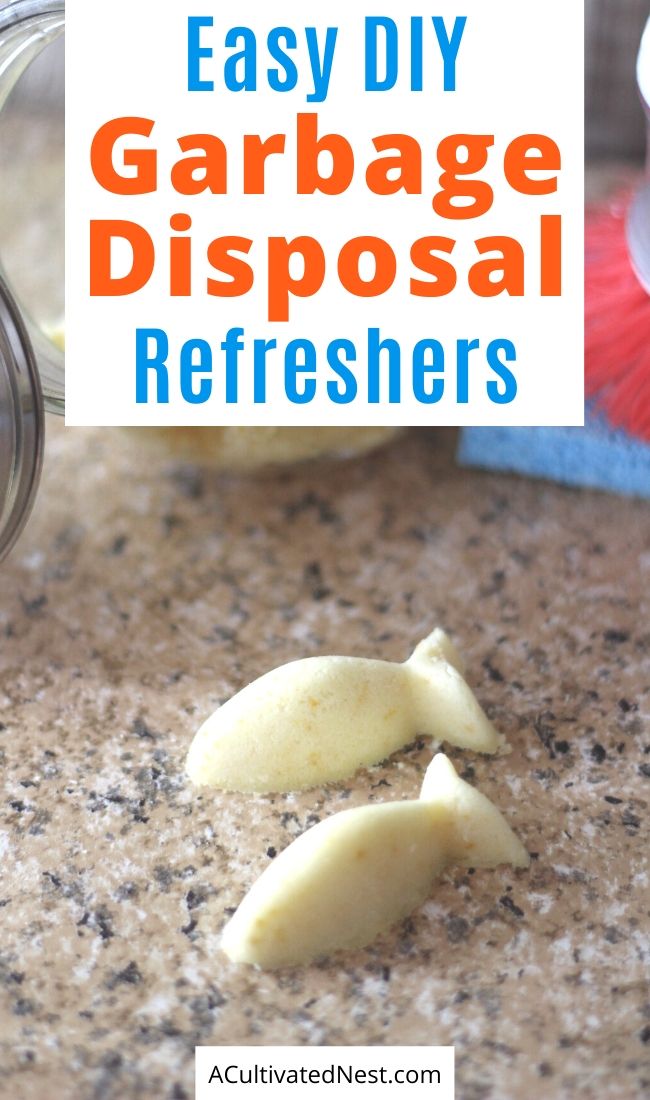 DIY Garbage Disposal Cleaner- Keep your garbage disposal clean and smelling fresh with these easy homemade garbage disposal refreshers! | #DIY #homemadeCleaningProducts #cleaning #DIYCleaning #ACultivatedNest