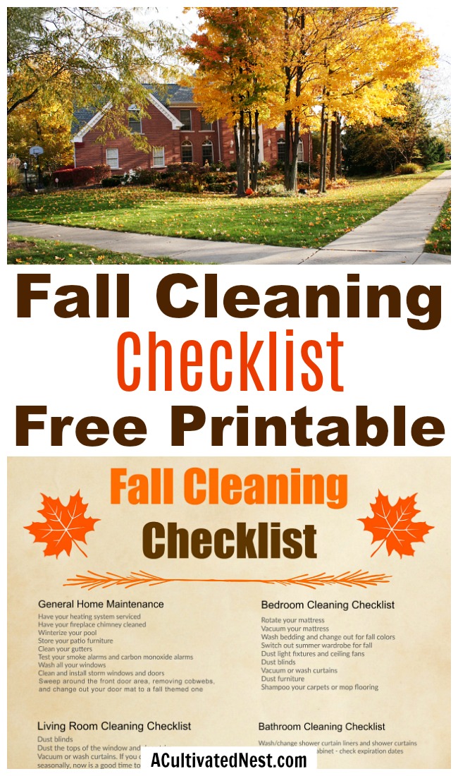 Fall Cleaning Checklist & Free Printable