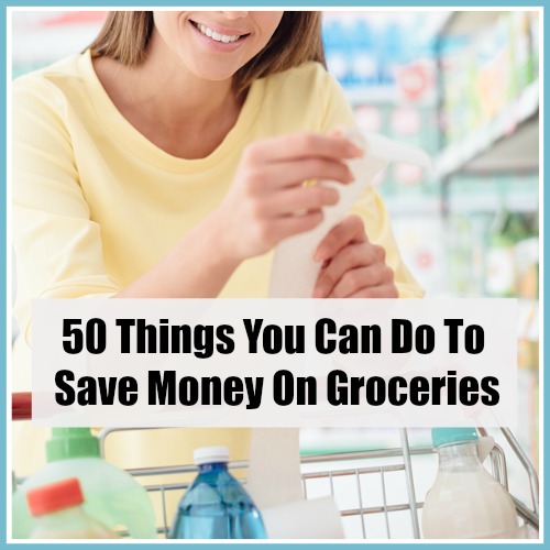 Save money on groceries - Groceries are the one area where we have the most control as far as spending goes! Here are my top 50 tips to save money on your groceries. Living on a budget, frugal living, money saving tips, personal finance, how to save money on groceries without coupons, how to coupon, meal planning, money saving apps