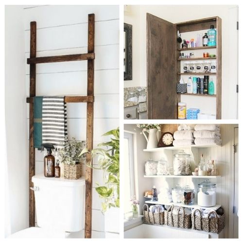 12 Bathroom Storage Solutions- What home couldn't use more storage in the bathroom? Check out these 12 creative bathroom storage solutions for some organizing ideas! | #organizingTips #homeOrganization #bathroomOrganization #bathroomStorage #ACultivatedNest