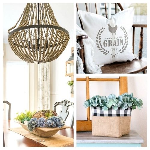 15 Charming DIY Farmhouse Decor Ideas- Get farmhouse chic style home decor on a budget with these 15 charming DIY farmhouse decor ideas! | decorating, DIY projects, craft, make your own farmhouse decor, home decor, frugal decorating, #farmhouseDecor #DIY #diyProjects #crafts #ACultivatedNest