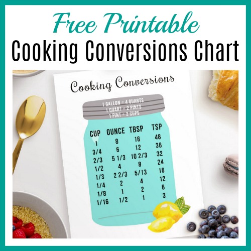 Free Printable Kitchen Cooking Conversions Chart Handy Reference