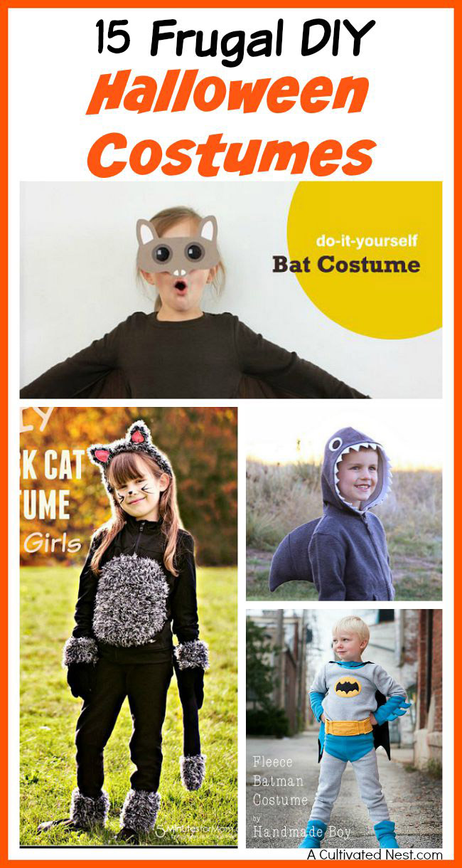 15 Frugal DIY Halloween Costumes- Want to give your child the Halloween costume of their dreams without breaking the bank? You should make one of these frugal DIY Halloween costumes! | homemade Halloween costume, #HalloweenDIY #DIY #sewing #homemadeCostume #ACultivatedNest