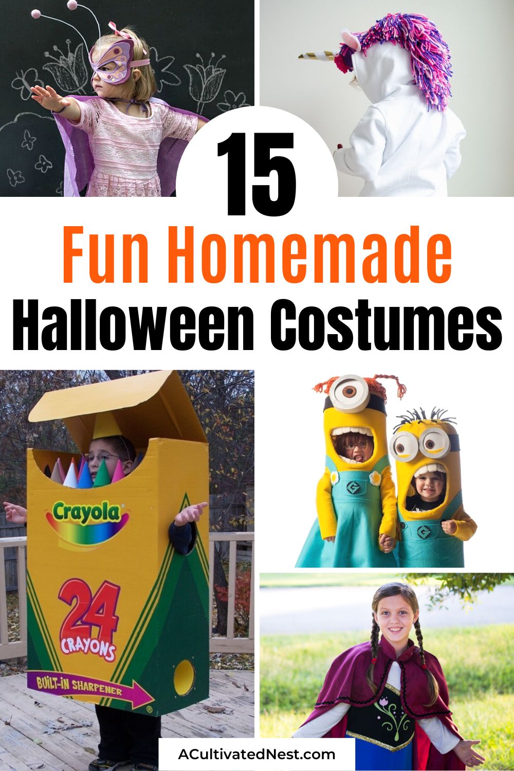 15 Frugal DIY Halloween Costumes- Store-bought Halloween costumes can be expensive. But you can give your child the costume of their dreams (on a budget) by making one of these frugal DIY Halloween costumes! | homemade Halloween costume, #Halloween #diyProject #sewing #homemadeHalloweenCostumes #ACultivatedNest