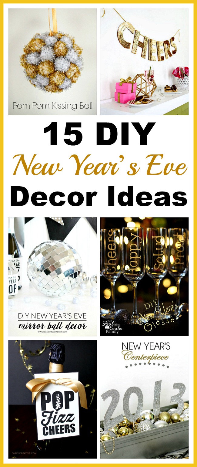 15 DIY New Year’s Eve Décor Ideas- You can have a fun and glamorous New Year's Eve without spending a lot! Check out these 15 DIY New Year’s Eve décor ideas for inspiration! #DIY #NewYearsEve #decor #craft #ACultivatedNest
