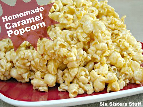 Homemade Caramel Popcorn- For a sweet treat this Christmas, make some of these 15 classic candy recipes! There are so many delicious candies to choose from! | #ChristmasRecipes #candyRecipes #dessert #dessertRecipes #ACultivatedNest