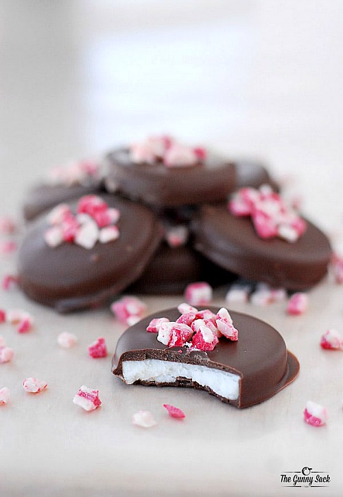 Peppermint Patties: Old-fashioned Christmas Candy Recipes- For a sweet treat this Christmas, make some of these 15 classic candy recipes! There are so many delicious candies to choose from! | #ChristmasRecipes #candyRecipes #dessert #dessertRecipes #ACultivatedNest