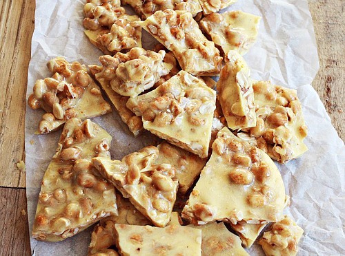 Sweet and Spicy Peanut Brittle- For a sweet treat this Christmas, make some of these 15 classic candy recipes! There are so many delicious candies to choose from! | #ChristmasRecipes #candyRecipes #dessert #dessertRecipes #ACultivatedNest