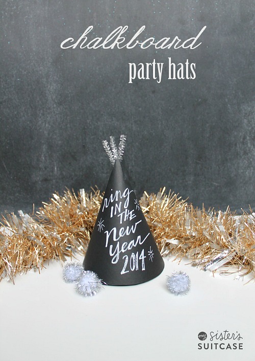 DIY New Year's Party Hats- You can have a fun and glamorous New Year's Eve without spending a lot! Check out these 15 DIY New Year’s Eve décor ideas for inspiration! #DIY #NewYearsEve #decor #craft #ACultivatedNest