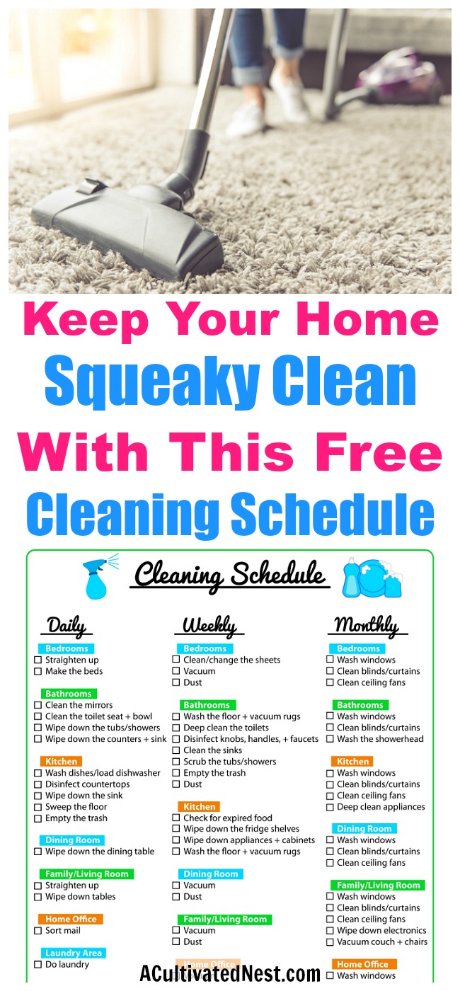 Keep Your Home Clean with a Printable Cleaning Schedule