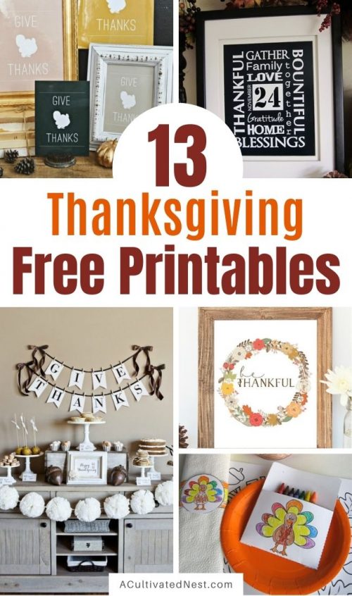 13 Free Thanksgiving Printables - Kids Crafts &amp; Home Decor