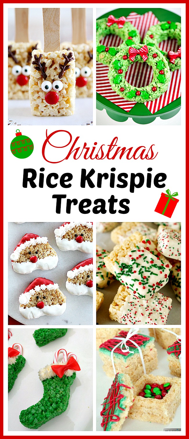 15 Homemade Christmas Rice Krispie Treats- If you want to celebrate the holidays in a delicious and easy way, then you have to make these homemade Christmas Rice Krispie Treats! | reindeer, wreath, Santa, elf, lumps of coal, #ChristmasRecipes #ChristmasDessert #riceKrispieTreats #Christmas #ACultivatedNest