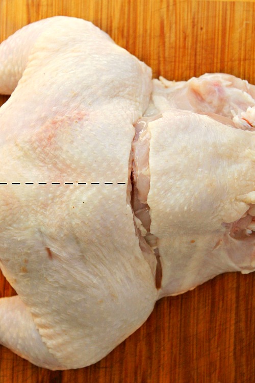 How to Quarter a Whole Chicken- You can save a lot of money on meat if you know how to quarter a whole chicken at home. And it only takes 5 minutes! Check out my easy tutorial! #frugalLiving #chicken #meat #saveMoney