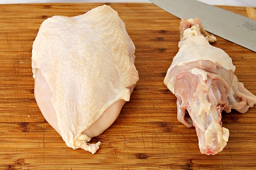 How to Quarter a Whole Chicken- You can save a lot of money on meat if you know how to quarter a whole chicken at home. And it only takes 5 minutes! Check out my easy tutorial! #frugalLiving #chicken #meat #saveMoney