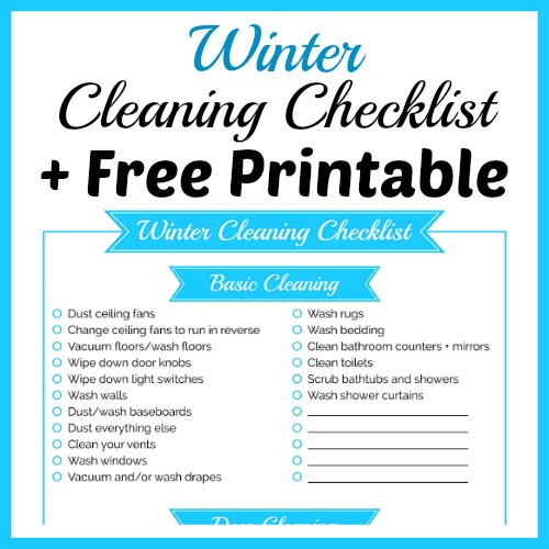 Winter Cleaning Checklist - courtesy of Clean Mama - Zero Odor