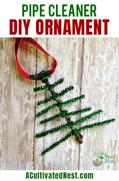 DIY Pipe Cleaner Christmas Ornament- For a fun and easy Christmas craft to do with the kids, you should make this pipe cleaner DIY Christmas ornament! | handmade Christmas ornaments, Christmas kids crafts, #Christmas #homemadeOrnaments #ChristmasCrafts #ChristmasDIY #ACultivatedNest