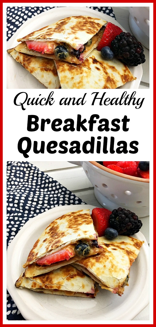 Quick and Healthy Breakfast Quesadillas- Just because you're in a hurry doesn't mean you have to have an unhealthy breakfast. Instead, make these quick and healthy breakfast quesadillas! #recipe #breakfast #food #healthyEating