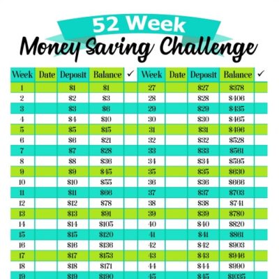 Save Money with the 52 Week Money Saving Challenge