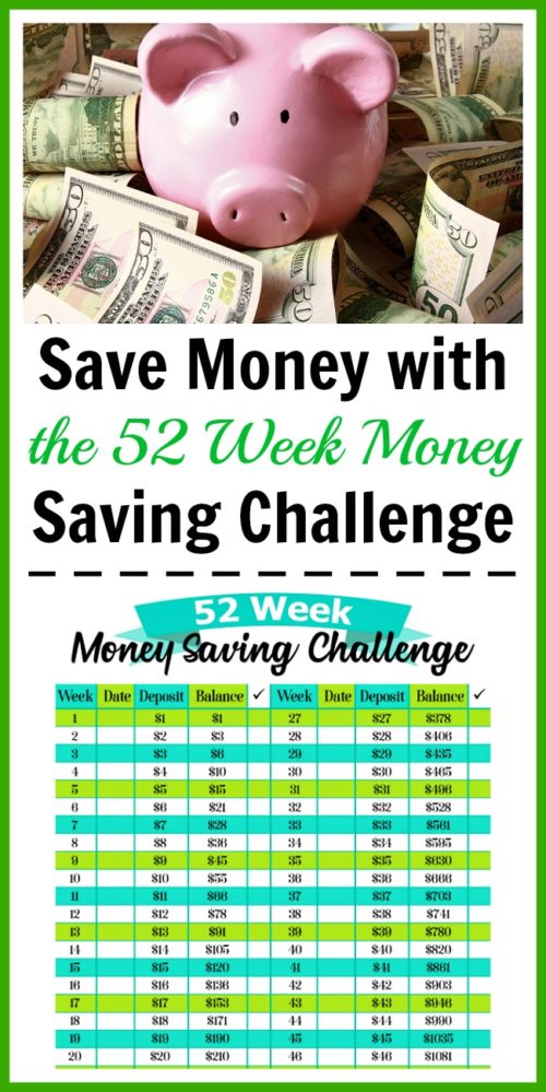 The 52 Week Money Saving Challenge + Free Printable!