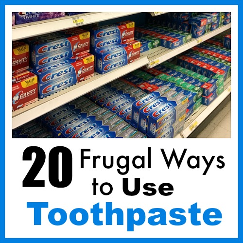 20 Frugal Ways to Use Toothpaste- Did you know that there are many frugal ways to use toothpaste? It can replace a lot of commercial items. You can use it around your home, or even for health and beauty issues! Here are the 20 best ways to use toothpaste that I've found! | toothpaste hacks, strange ways to use toothpaste, save money, clean jewelry, clean diamonds, clean silver, #cleaningTips #frugalLiving #hacks #toothpaste