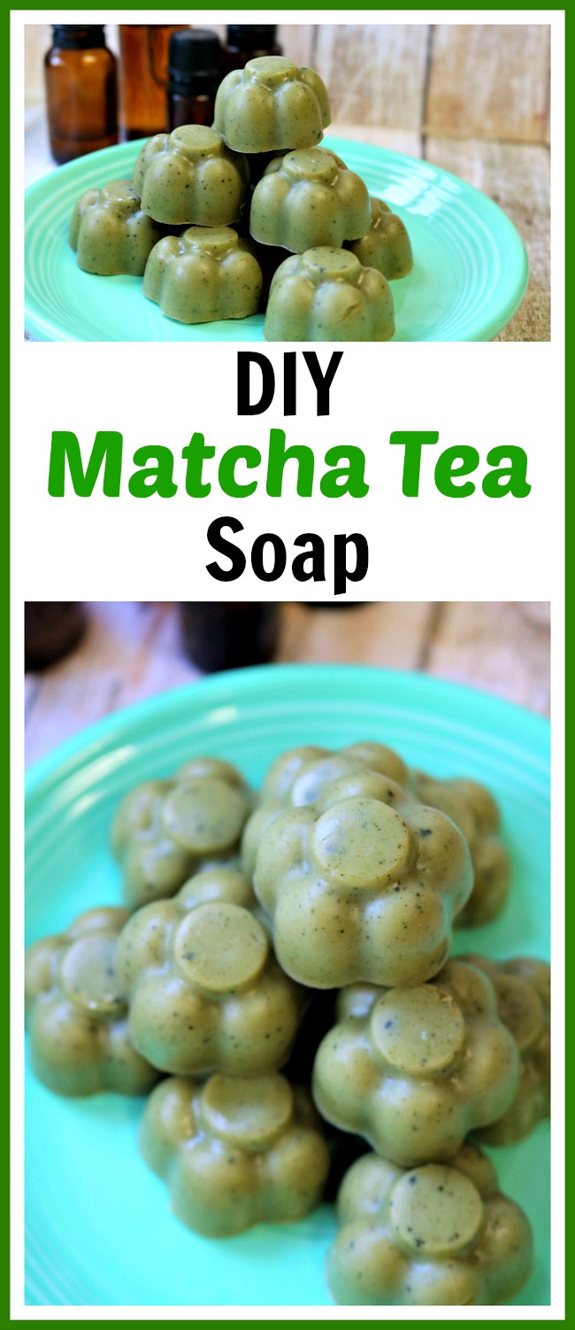 DIY Matcha Tea Soap- This DIY matcha tea soap will help reduce fine lines and wrinkles and clear up blemishes, while balancing the oil and moisture in your skin. And it also smells great! Check out my easy tutorial to find out how to make your own homemade soap with matcha tea! | homemade beauty product, shea butter soap, green soap, flower shaped soap, craft, diy gift, #soap #diy #craft #matchaTea