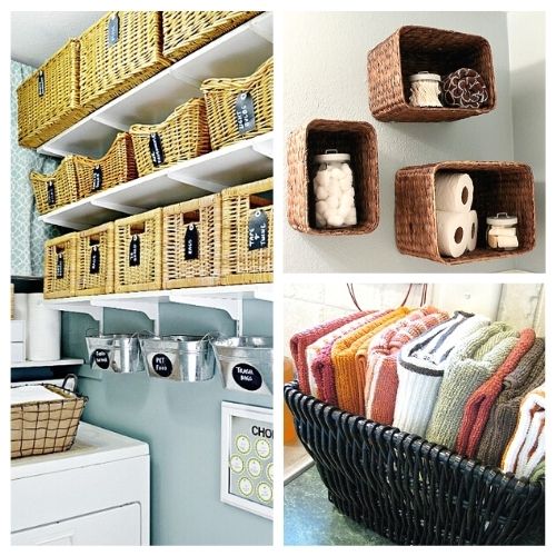 15 Pretty Ways To Organize With Baskets - Organizing your home isn't difficult if you use the right tools. And what's better than something simple, pretty, and inexpensive, like baskets? Get inspired by these 10 pretty ways to organize with baskets! | home organization, pantry organization, bathroom organization, fridge organization, ways to organize with baskets, decorating with baskets #organizing #homeOrganization #organizingTips #organize #ACultivatedNest