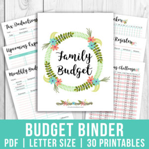 Printable Budget Binder- Floral
