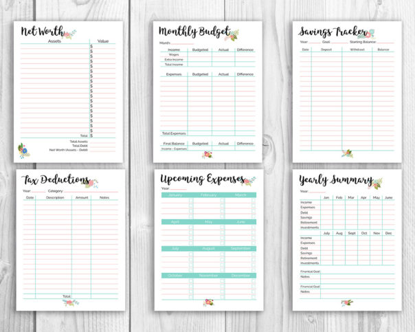 Organize Your Finances- Printable Budget Binder- Floral- A Cultivated Nest