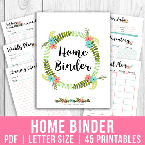 Printable Home Management Binder- Floral