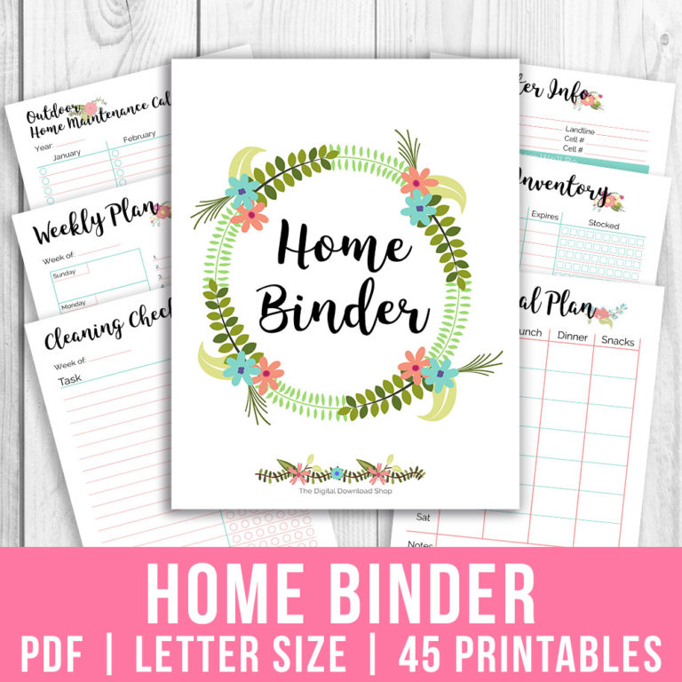 Home Organizer Binder Free Printables