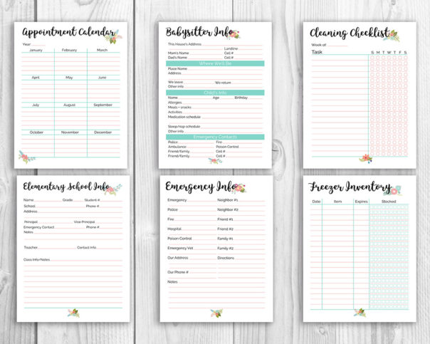 Printable Home Management Binder- Floral- A Cultivated Nest