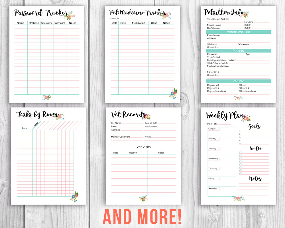 Printable Home Management Binder Floral A Cultivated Nest