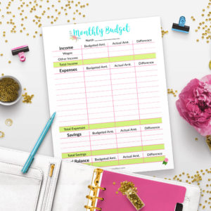 Printable Monthly Budget