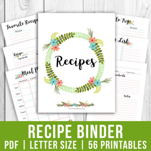 Recipe Binder- Floral