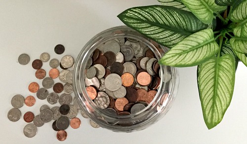 Modern-Day Grown-up Piggy Bank- If you want to save money the easy way, then you need to use a coin jar! The money you save can be considered "egg money" AKA fun money! | modern-day piggy bank, #moneySavingTips #saveMoney #frugalLiving #frugal #coinJar #piggyBank #ACultivatedNest