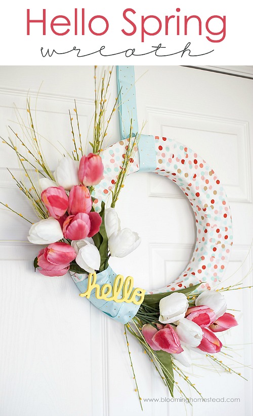 15 Gorgeous DIY Easter Wreaths- The best way to brighten up your home for Easter is with a beautiful wreath on your front door. Skip the store and make your own spring wreath for less by following these tutorials for DIY Easter wreaths! There are so many cute ones to choose from! | spring, flowers, chick, eggs, front door decor, Easter decorations, tutorials, #Easter #diy #wreath #craft