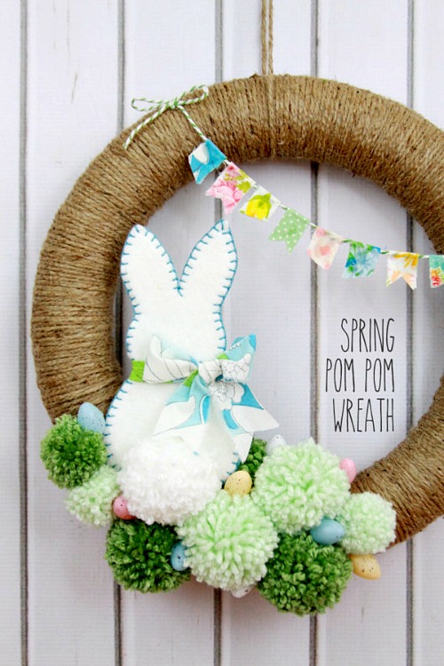 15 Gorgeous DIY Easter Wreaths- The best way to brighten up your home for Easter is with a beautiful wreath on your front door. Skip the store and make your own spring wreath for less by following these tutorials for DIY Easter wreaths! There are so many cute ones to choose from! | spring, flowers, chick, eggs, front door decor, Easter decorations, tutorials, #Easter #diy #wreath #craft