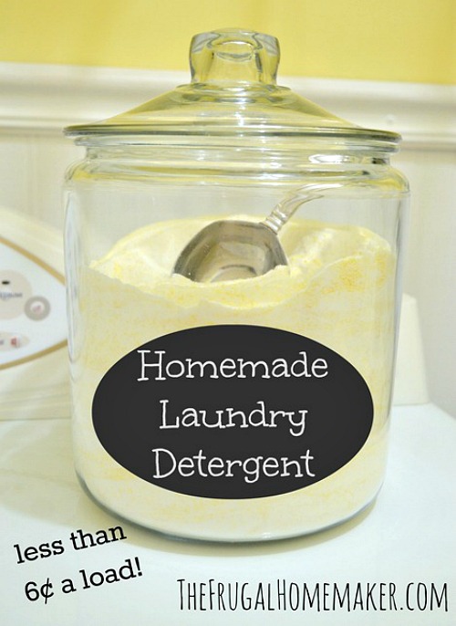 10 Frugal DIY Laundry Products- Stop paying for commercial, chemical-laden laundry products, and make your own! These DIY laundry products are inexpensive and easy to make, and you know exactly what's in them! | #diy #frugalLiving #homemade #laundry #laundryProducts #allNatural #waysToSaveMoney #moneySaving #moneySavingTips #savemoney #frugal